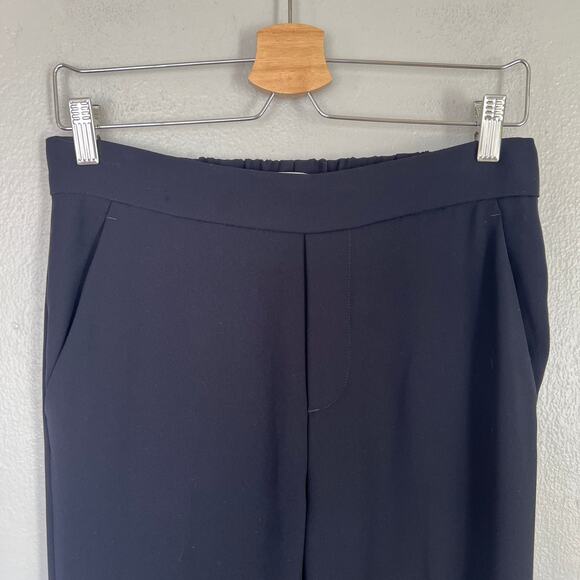 Vince Crepe Lounge Pants Black Dressy Trousers Women Sz XS Straight Leg Pockets - Picture 4 of 12